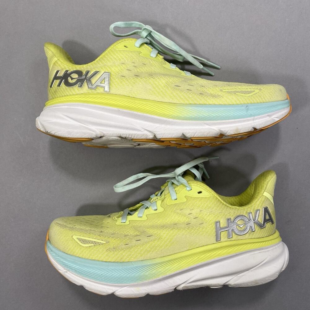 Hoka Clifton 9 Citrus Women’s Shoes 8.5 Glow Sunlit Ocean Running Sneaker Volt
